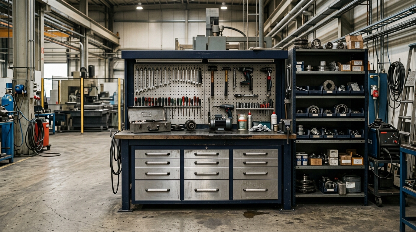 Industrial maintenance tool storage workstation